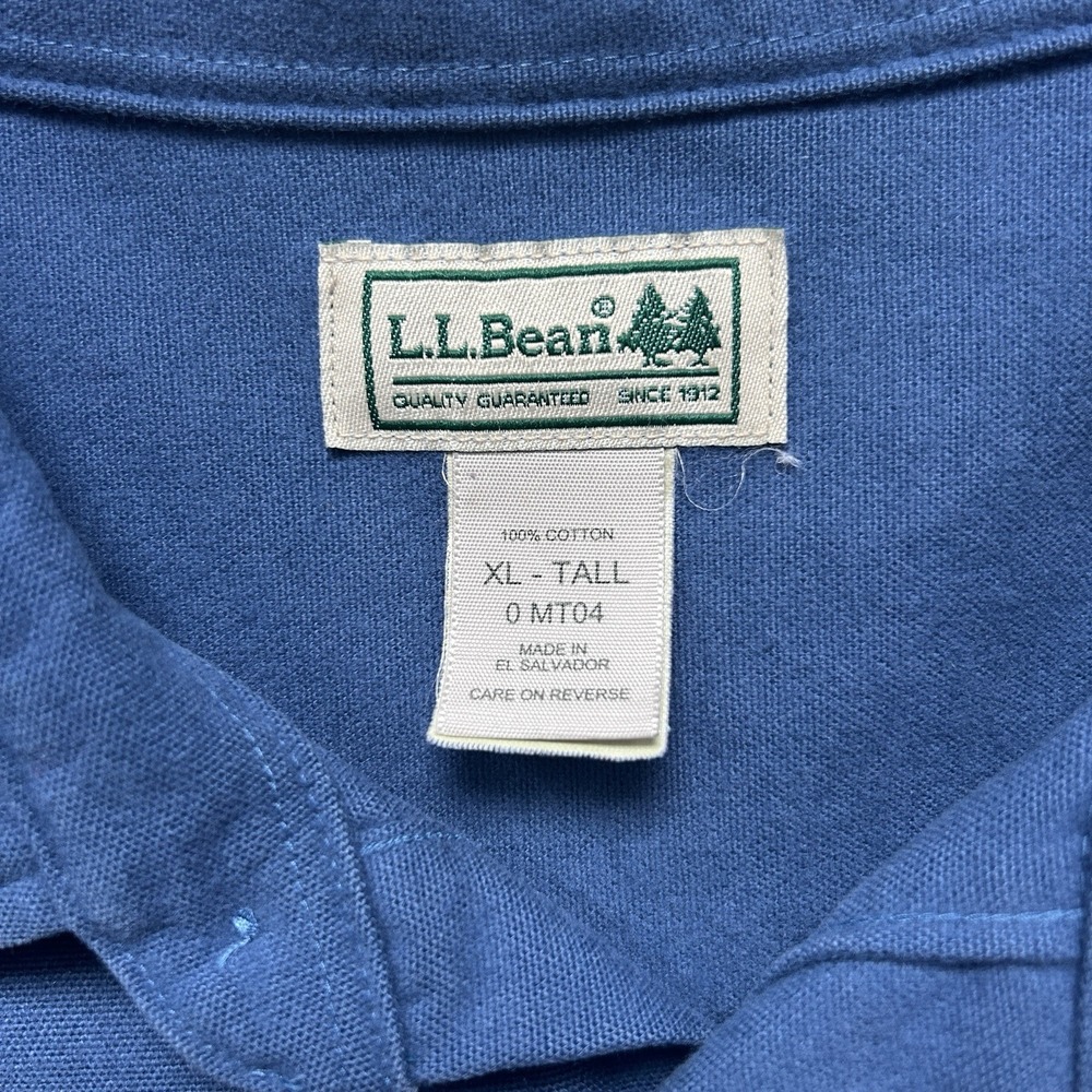 LL Bean Shirt Mens XLT Blue Chamois Flannel Heavy Button Up 0-MT04 - Picture 4 of 8
